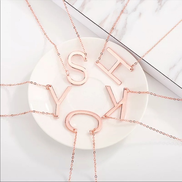 2/$10 RESTOCKED! Trendy Big Letter Necklace Pendant - Picture 2 of 6